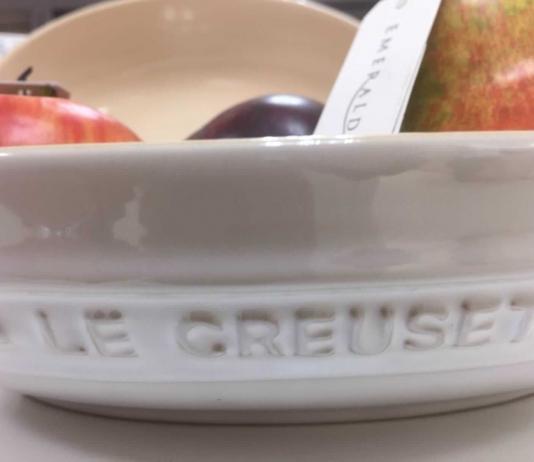 Is Le Creuset ceramic cookware good. (in the picture is a white ceramic bowl filled with fruit).