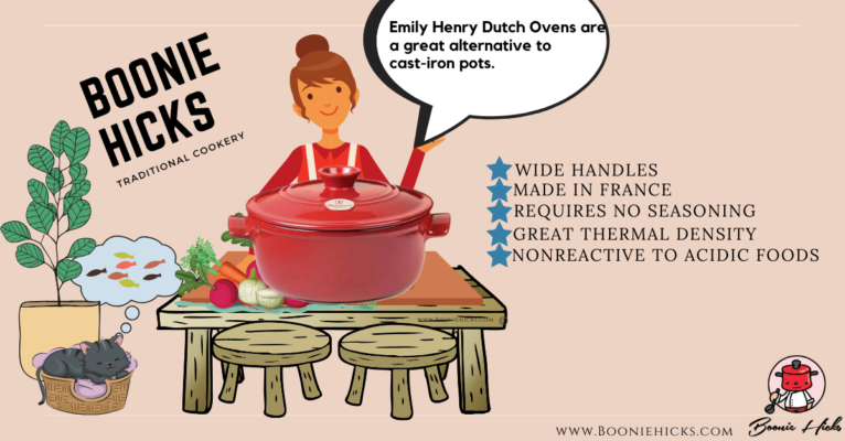 Emile Henry 5500 France 4 Quart Red Dutch Oven Stoneware Stew Pot